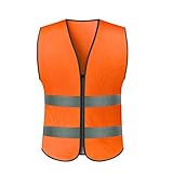 SXRUY warnwesten Warnweste reflektierende Sicherheitskleidung for Nachtlaufen Radfahren Mann Nacht Warnung Arbeitskleidung fluoreszierend Sicherheit reflektierend Joggingausrüstung (Color : Orange)