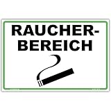 Aufkleber'Raucherbereich' PVC Vinylaufkleber 300x200