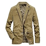 Herren Cord Anzug Sakko Anzugjacken Slim Fit One Knopf, Herren Winterjacke Mantel Einfarbig Lässig Business Blazer Sakko Jacke Herbst Winter Schlank Langarm Jacken Casual Blazer Mäntel Anzüge Sakk