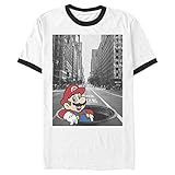 Nintendo Herren Street Thinker T-Shirt, Weiß/Schwarz, M