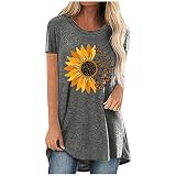 lässige t Shirts Damen Happy Valentines Day Lustiger Zwerg Truck Grafik Brief Sweatshirt für Frauen übergroßer Rundhalsausschnitt Langarm Pullover Top