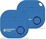 musegear Schlüsselfinder mit Bluetooth App aus Deutschland I Maximaler Datenschutz I hellblau 2er Pack I Schlüssel F