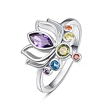 Daumen Ring 925 Sterling Silber Ringe für Frauen Lotus Blume Ring Chakra Ring Größe 7# Schmuck Geschenke für Sie Damen M