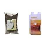 Makana Teufelskralle, gemahlen, 1 kg Beutel (1 x 1 kg) & Leinöl für Tiere, kaltgepresst, 100% rein, 1000 ml Dosierflasche (1 x 1 l)