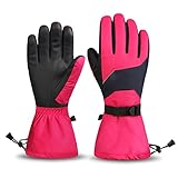 rutschfeste Sporthandschuhe,Wasserdicht Thermo Handschuhe für Skifahren Snowboard Motorrad Wintersportarten Fahrrad Handschuhe D,L