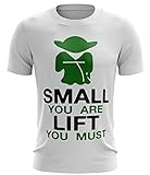 Stylotex Fitness T-Shirt Herren Sport Shirt Small You Are - Lift You Must Gym Tshirts für Performance beim Training | Männer Kurzarm | Funktionelle Sport Bekleidung, Farbe:Weiss, Größe:L