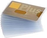 valonic Karten Schutzhülle - 12 Stück, Robustes Plastik, Loch Ausschnitt - matt transparent - Kartenhülle für Kreditkarten und EC