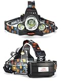 Profi Stirnlampe I LED Cree Kopflampe I Taschenlampe I Lampe 8000Lm inkl.2x Power Akk