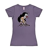 Logoshirt TV - Cartoon - Der kleine Maulwurf - Schaufel - T-Shirt Damen - Lavendel - Lizenziertes Originaldesign, Größe M