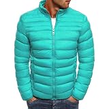 Segindy Herren Stehkragen Jacke Mode Einfarbig Einfach Alltag Langarm Bequem Allgleiches Freizeitjacke Winter XXL