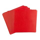 Ideen mit Herz Transparentpapier | 100 Blatt | quadratisch | Premium-Qualität | 110 g/qm | ideales Faltpapier zum Sterne basteln | transparentes Bastelpapier (rot, 15 x 15 cm)