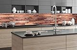 DIMEX LINE Küchenrückwand Folie selbstklebend HOLZWAND | Klebefolie - Dekofolie - Spritzschutz für Küche | Premium QUALITÄT - Made in EU | 350 cm x 60
