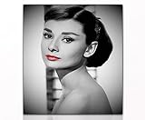 Berger Designs - Modernes Wandbild Audrey Hepburn 40x50cm auf Leinwand und Holzkeilrahmen - Beste Qualität, handgefertigt in Deutschland! (Audrey Hepburn 40x50 cm)
