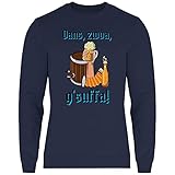 Print Dynastie Herren Sweatshirt Oktoberfest Wiesn München Bayern Dirndl Lederhose, Größe:3XL, Farbe:Oans, zwoa, G'suffa! Navy B