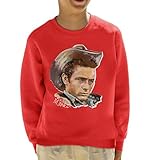 VINTRO James Dean Cowboyhut Kinder Sweatshirt Original Portrait von Sidney Maurer professionell bedruckt Gr. S,