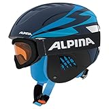 Alpina Sports Unisex Jugend Carat Set Skihelm, Nightblue, 51-55