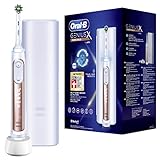 Oral-B Genius X Elektrische Zahnbürste/Electric Toothbrush, 6 Putzmodi für Zahnpflege, künstliche Intelligenz & Bluetooth-App, Reiseetui, Designed by Braun, roseg
