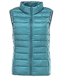 Ultra-Light-Frauen-Winter-Daunenjacke Ärmellose Weiße Entenfeder Warme Weste Daunenweste Oberbekleidungsmäntel Für Frau Verpackbar,Sky Blue,XL