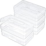 5 Stück Stiftebox aus Kunststoff, vielseitig einsetzbar, große Kapazität, für Stifte, Farbe, Pinsel, Aufbewahrungsbox für Büro (transparent)