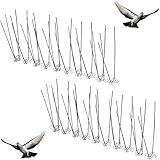 Patelai Edelstahl Vogel Spikes Anti Tauben Abschreckung Kit Vogel Spikes Anti Klettern Sicherheit Wand Zaun vom Dach Entfernt Fensterbank Abschreckung für Vögel Krähen und Spechte (2)