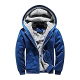 XWLY Fleecejacke Herren Urban Mode Farbabstimmung Mit Kapuze Männer Baseballkleidung Herbst Winter Fleecefutter Herren Longsleeve Outdoor Warm Herren Winterjack