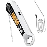 cjcaijun Thermoelementblöcke Lebensmittel Thermometer Double Probe Design Küche Electronic Thermometer Barbecue Grill Temperaturmessung Großer Bildschirm Digitale Anzeige Einfach und prak