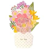 3D Pink Bouquet Pop Up Card - Perfect for Mother's Day, Anniversary, Thank You, Birthday Handmade Pop Up Cards for All Occasions Thanksgiving Get Well Sympathy Cong