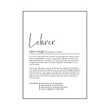 Lehrer Definition | Personalisiertes Poster | Schule | Geschenk | Klassenlehrer | Geburtstag | Weihnachten | Danke | Wörterbuch | OHNE R