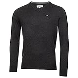 Calvin Klein Herren V-Ausschnitt Soft Cotton Pullover - Charcoal Marl - L