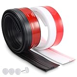 Wzone Türbodendichtung Schwarz+Weiß selbstklebend, Gummidichtung TPE für Fenster Tür Luftstopper Windstopper Zugluftstopper Geräusche Insekte blockieren 1m(L) x25mm(W) x5.8mm(D)