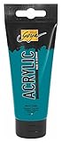 Kreul 84117 - Solo Goya Acrylic, 100 ml Tube in türkis, cremige vielseitig einsetzbare Acrylfarbe in Studienqualität, auf Wasserbasis, schnell und matt trocknend, gut deckend, w