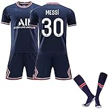 ZZD Fußball Trikot Für Herren Paris Saint-Germain Trikot Set 21-22 Heim-/Auswärtstrikot Kurzarmtrikot Shorts Set Für Fußballtrikot Für Erwachsene,B,M