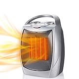 Tiyabdl 750/1500 W Tragbares Elektrisches Heizgebläse, Keramischer Weltraum-Heizkörper Mit Einstellbarem Thermostat Und Überhitzung for Home Office Schreibtisch Küche Schlafzimmer Und S
