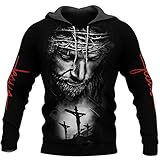 XIABME Viking Skull Tattoo Hoodies, 3D überall auf druckte Männer Sweatshirt Unisex Zip Pullover Casual Jacket Trainingsanzug (Color : Pattern1, Size : XL)