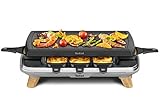 Tefal Raclette Gourmet RE610D | Raclette und Tischgrill | 8 Personen | Extra tiefe Pfännchen | Antihaftbeschichtet | Spülmaschinengeeignet | Ein-/Ausschalter | Kabel abnehmbar | 1350W