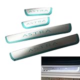 TANGP 4 Stück Geeignet Für Opel Vauxhall Astra H Astra J Astra K Gtc Opc Auto Edelstahl Türschwelle Kick Plates, Einstiegsleisten Außentürschwellerschutz Trittplatten Zubehör Sill Scuff Willkommensp