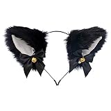 Pppby Cat Ears Headband Plush Anime Animal Headband Cosplay Costume Cute Hair Accessories Halloween Costume Anime Lolita Party Headpiece for Adults Children Teenag