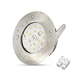 LED Einbaustrahler 230V Ultra Flach 30mm Einbauspots IP44 Bad Deckenstrahler Spots Warmweiß 5W 500lm Einbauleuchten Rund Badezimmer Lampe 1 S