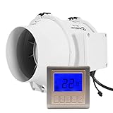 Hon&Guan 125mm Rohrventilator Abluftventilator Timer mit Intelligenter Schalter für Zimmer Bad Küche - Drei Geschwindigkeit (Ø125mm)