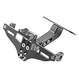 Universal CNC Aluminum Motorrad Kennzeichenhalter Halter mit Lizenz Licht für MT-01 MT-03 MT-07 MT-09 MT-10 Für Z750 Z800 Z1000 CBR600 CBR750 CBR1000 (Grau)