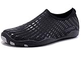 Sixspace Unisex Strandschuhe Aquaschuhe Schwimmschuhe Badeschuhe Wasserschuhe Surfschuhe mit rutschfeste Sohlen für Damen Herren, Schwarz 43 EU