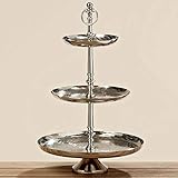 Etagere Silber mit Griff 3-stöckig Etageren Hochzeit Konfektschale Kek