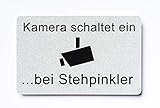 WC Schild Kamera schaltet ein bei Stehpinkler Toilette selbstklebend Aufkleber Türschild Tür Haus Büro Praxis Geschäft Sitz Toilettensitz WC-Sitz Zubehö