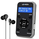 LEMEGA PR1 Pocket DAB/DAB+/FM Digitalradio, tragbares Radio im Sportdesign mit Kopfhörer, wiederaufladbarem Akku, 20 Senderspeicherplätze, Uhr, Wecker, LCD-Display. Schwarz/Silber F