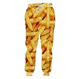 KMMBBTY Männer Lose Jogginghose Essen 3D Print Pommes Chips Jogginghose Plus Size Mann Jogginghose French Fries Chip S