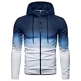 QWERD Kapuzenpullover Herren Sweatjacke mit Kapuze Zip Hoodie Männer Kapuzenjacke dünne Jacke übergangsjacke Sweatshirt Hoodie-Cardigan Langarm Freizeit-Kapuzen-Jacke für Jogging Sport T