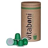 Vitaboni - BIO LUNGO VERDE | 30 nachhaltige Kaffeekapseln für Nespresso®¹-Kapselmaschinen | BIO-Kaffee aus Kolumbien & Uganda | kompostierbare & alufreie Kaffeekapseln | Nespresso®¹ kompatib