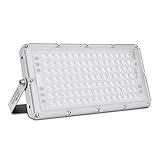 Viugreum Led Fluter 100w, Ultradünn Flutlicht Kaltweiß 6000K, Superhell 10000Lm Mit 105Leds (Smd 2835), IP66 Wasserdicht Aussenstrahler für Garten, Garage, Sportplatz, H