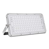 1pcs*100W LED Fluter, LED Strahler Außen 100W led lampe Scheinwerfer Flutlicht Superhell Kaltes Weiß 10000LM IP65 Wasserdicht mit 180°Rotations für Garten Garage Oder Sportp