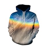 Pajiay Kapuzenpullover Herren Langarm 3D Wolken Drucken Pullover Herren Moderner Urban Style Lassig Paare Sweatshirt Komfortabel All-Match Täglich Hoodie Herren A-8 4XL